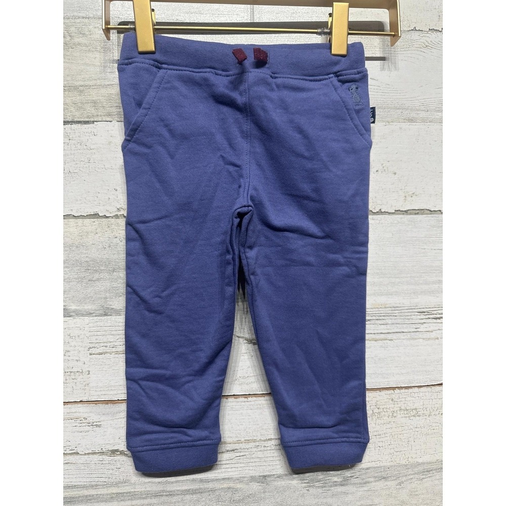 JoJo Maman Bebe Joggers Boys 6-12m Blue Elastic Waist Ribbed Cuffs NWT